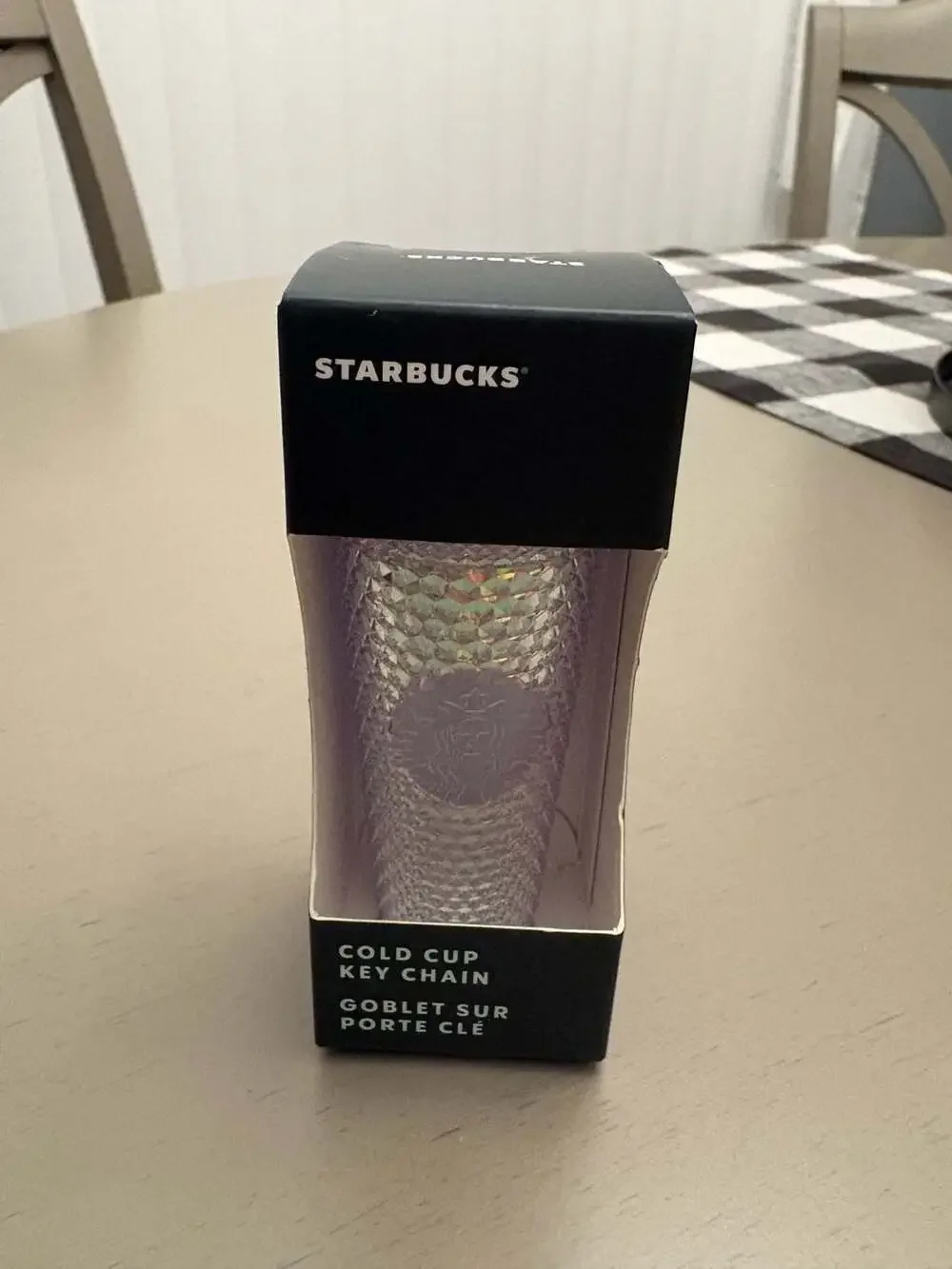Starbucks 2023 Summer Iridescent Studded Cold Cup Keychain Ornament